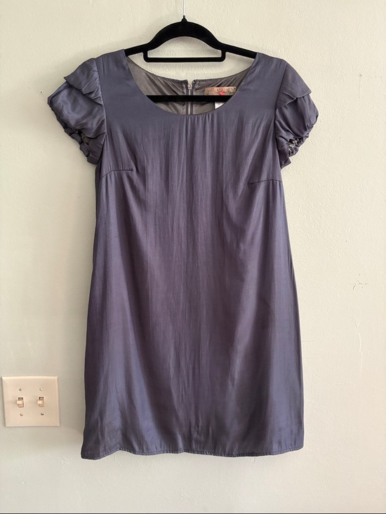Criss Cross Dresses & Skirts - Criss Cross Slate Gray Cotton-silk Blend mini dress S